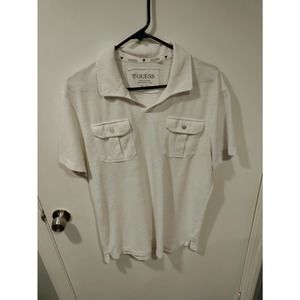 XL White Guess Polo 2 Pocket T-shirt